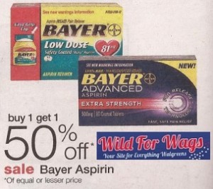 wildforwags.com – Walgreens Coupons – Print for for $.24 Bayer Aspirin