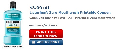 NEW Listerine Printable Coupons LONG Expiration Date