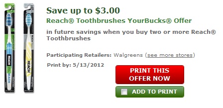 Reach Toothbrush RR Deal