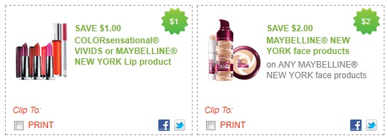 New Maybelline Printable Coupons More