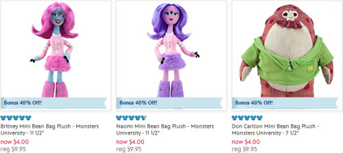 Disney Store Monsters University Plush Toys