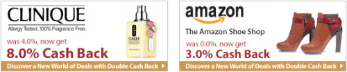 Ebates Clinique and Amazon