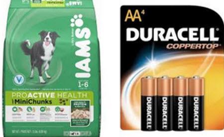 Iams Dog Food & Duracell Batteries