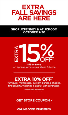 JCPenny 15 Pct Off Discount