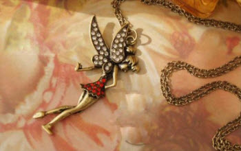 Amazon Vintage Style Ruby Crystal Fairy Pendant Necklace