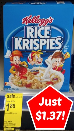 Kellogg’s Rice Krispies Just $1.37 a Box