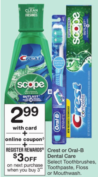 Crest & Oral-b 63¢ Each!