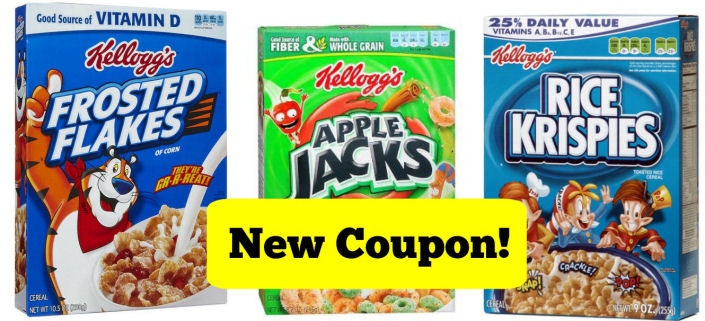 New Kellogg’s Coupons – Just $1.65 a Box