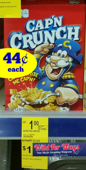 New Quaker Coupons – 44¢ Cap’n Crunch!