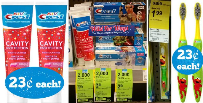 Crest Kid’s Toothpaste & Toothbrush 23¢ Each!