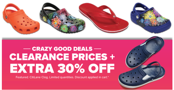 crocs 30 percent off