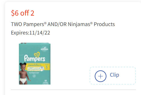 Ninjamas or Pampers As Low As $5.40